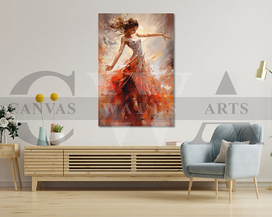 Woman Painting Canvas Art Print