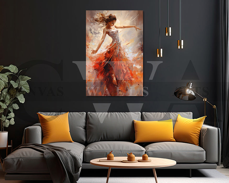 Woman Painting Canvas Art Print