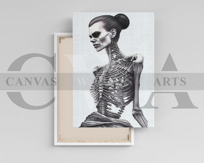 Woman Skeleton Canvas Wall Art