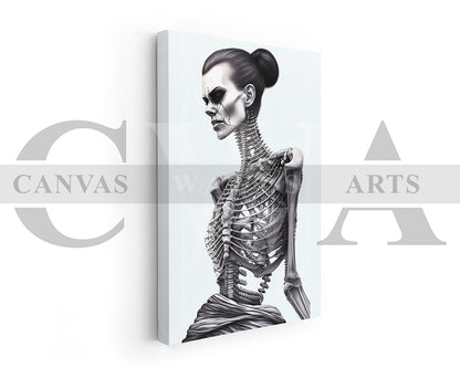 Woman Skeleton Canvas Wall Art