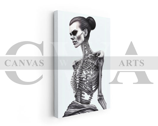Woman Skeleton Canvas Wall Art