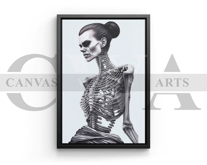 Woman Skeleton Canvas Wall Art