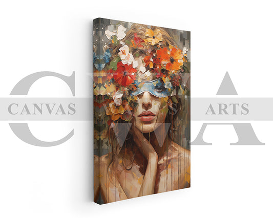 Woman With Butterfly Painting Canvas Prints