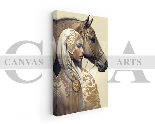 Woman and Horse Canvas Wall Art