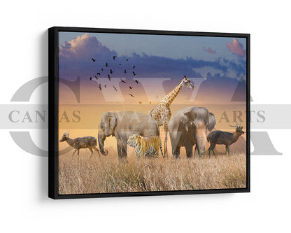 World Wildlife Canvas Wall Art Animal Poster Print