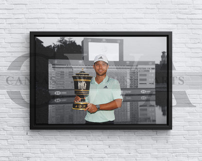 Xander Schauffele Black & White Canvas Art Golf Canvas Wall Art