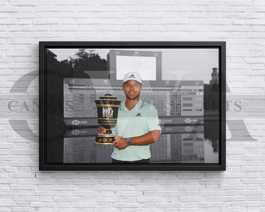 Xander Schauffele Black & White Canvas Art Golf Canvas Wall Art