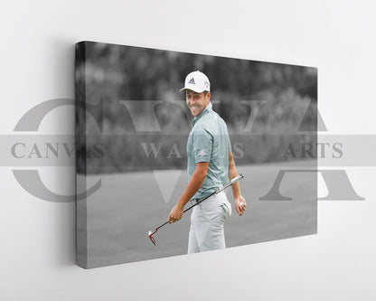Xander Schauffele Black & White Canvas Art Golf Canvas Wall Art