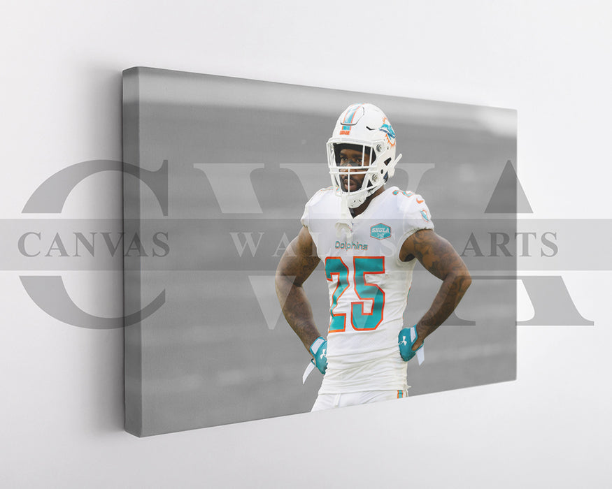 Xavien Howard Black & White Canvas Art American Football Canvas Wall Art