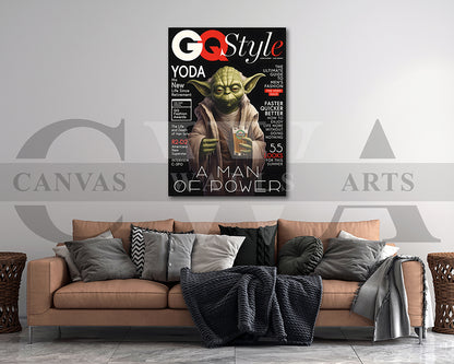 Yoda A Man Of Power Canvas Wall Art