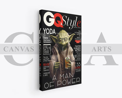 Yoda A Man Of Power Canvas Wall Art