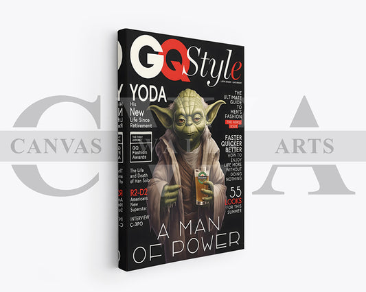 Yoda A Man Of Power Canvas Wall Art