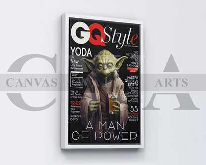Yoda A Man Of Power Canvas Wall Art