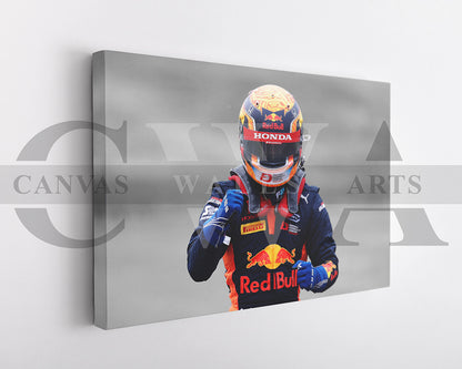 Yuki Tsunoda Black & White Canvas Art F1 Canvas Wall Art