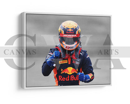 Yuki Tsunoda Black & White Canvas Art F1 Canvas Wall Art
