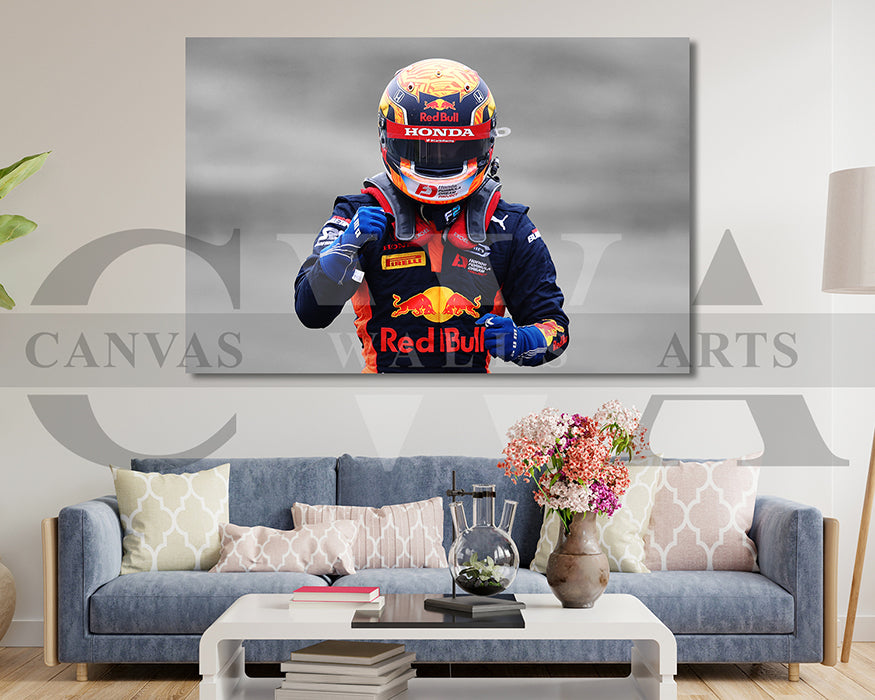 Yuki Tsunoda Black & White Canvas Art F1 Canvas Wall Art