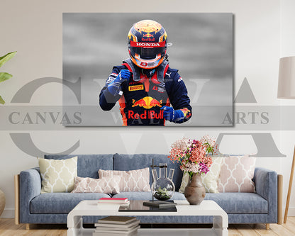 Yuki Tsunoda Black & White Canvas Art F1 Canvas Wall Art