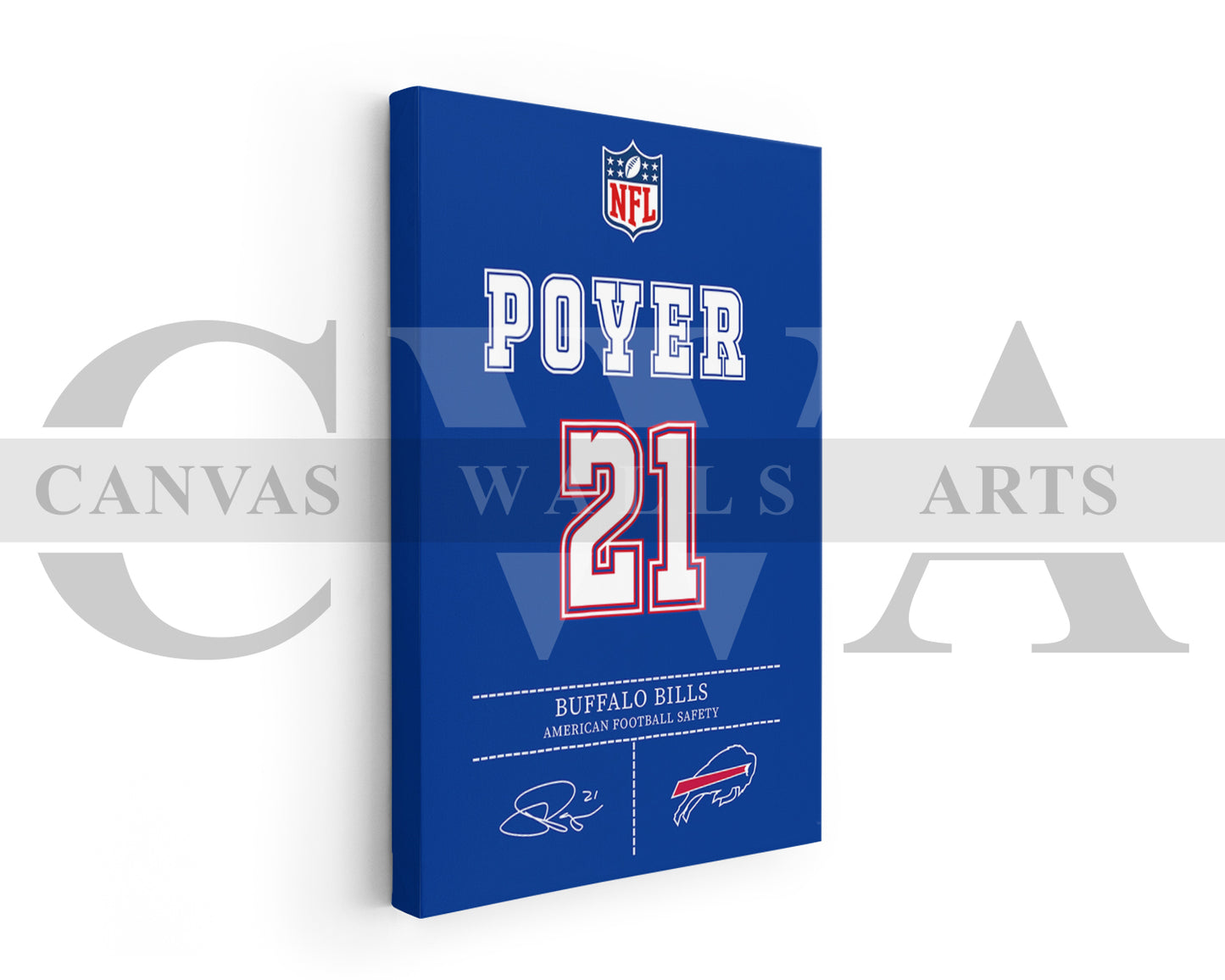 Jordan Poyer Jersey Canvas Wall Art NFL Jersey Poster Print Sports Canvas Wall Art
