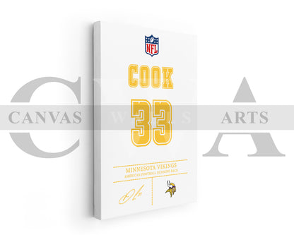 Dalvin Cook Canvas Wall Art - NFL Jersey Poster |  Sports Canvas Print Canvas Frame Ready to Hang