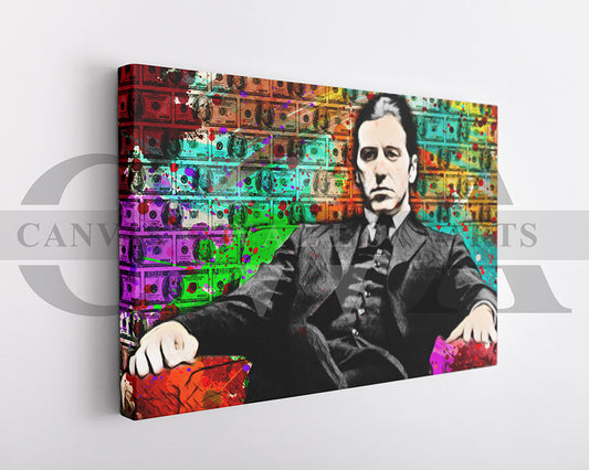 The Godfather Canvas Wall Art Abstract Movie Poster