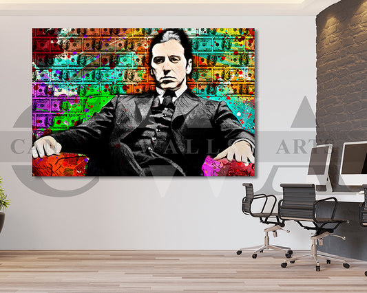 The Godfather Canvas Wall Art Abstract Movie Poster