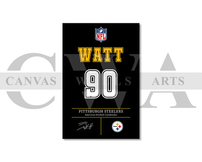 T. J. Watt Jersey Canvas Wall Art NFL Jersey Poster Print American Football Sports Canvas Wall Art