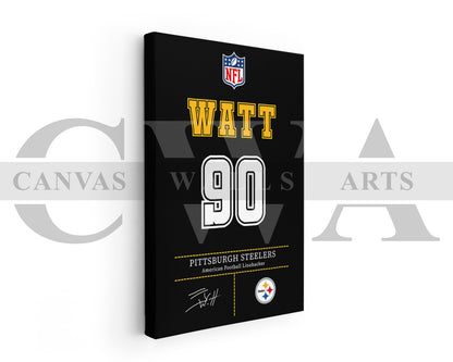 T. J. Watt Jersey Canvas Wall Art NFL Jersey Poster Print American Football Sports Canvas Wall Art