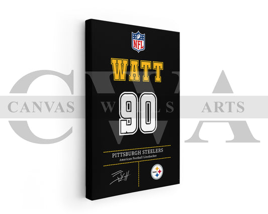 T. J. Watt Jersey Canvas Wall Art NFL Jersey Poster Print American Football Sports Canvas Wall Art