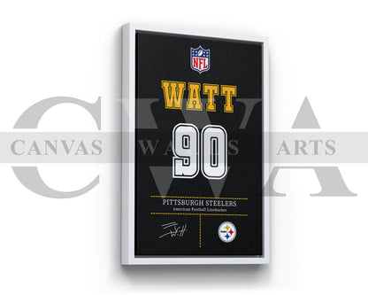 T. J. Watt Jersey Canvas Wall Art NFL Jersey Poster Print American Football Sports Canvas Wall Art