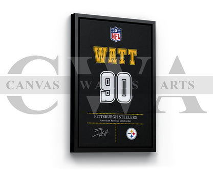 T. J. Watt Jersey Canvas Wall Art NFL Jersey Poster Print American Football Sports Canvas Wall Art