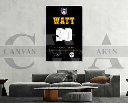 T. J. Watt Jersey Canvas Wall Art NFL Jersey Poster Print American Football Sports Canvas Wall Art