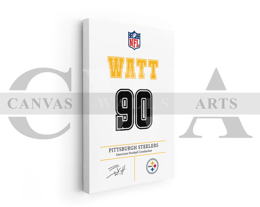 T. J. Watt Jersey Canvas Wall Art NFL Jersey Poster Print Canvas Frame Ready To Hang