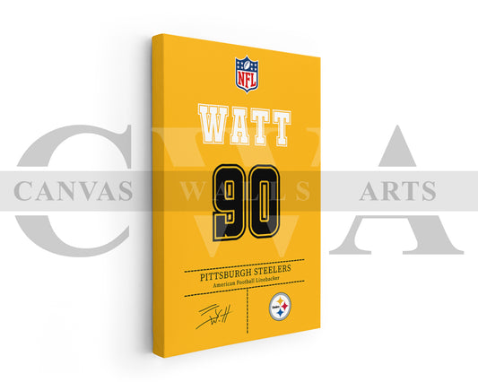 T. J. Watt Jersey Canvas Wall Art NFL Jersey Poster Print American Football Canvas Frame Ready To Hang