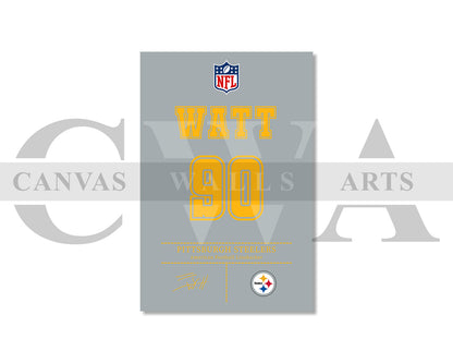T. J. Watt Jersey Canvas Wall Art NFL Jersey Poster Print Sports Canvas Print