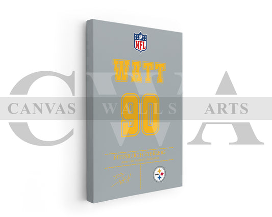T. J. Watt Jersey Canvas Wall Art NFL Jersey Poster Print Sports Canvas Print