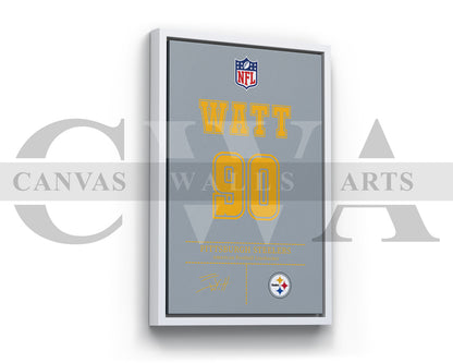 T. J. Watt Jersey Canvas Wall Art NFL Jersey Poster Print Sports Canvas Print