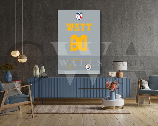 T. J. Watt Jersey Canvas Wall Art NFL Jersey Poster Print Sports Canvas Print