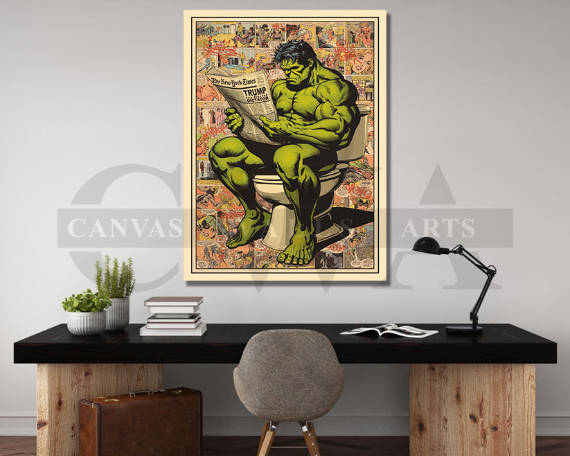 The World Will Wait Hulk comics inspired quote canvas wall art
